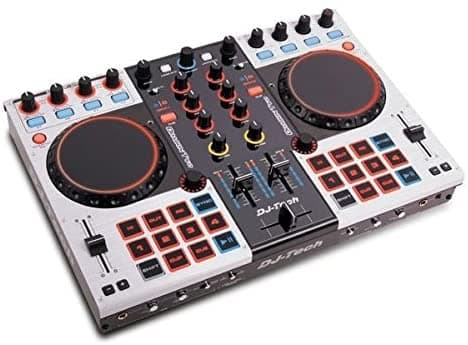 DJ Tech DRAGONTWO - Controlador de DJ profesional 4 canales, color negro, interfaz intuitiva para mezclas perfectas