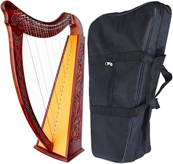 Deura Celtic Irish Harp Case 22 Cuerdas Rosewood Lap Folk Dh-800