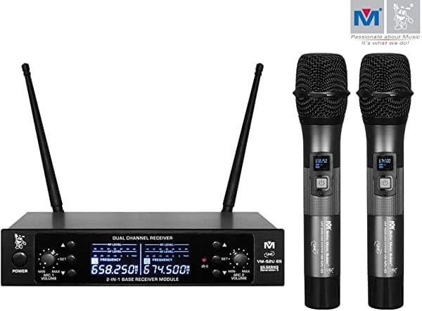 Better Music Builder VM-52U G5 Doble Canal UHF Sistema de Micrófono Inalámbrico