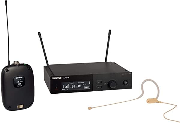 Shure SLXD14/153T Sistema de Micrófono Inalámbrico con Transmisor de Petaca y Micrófono de Diadema MX153T, SLXD14/153T-G58