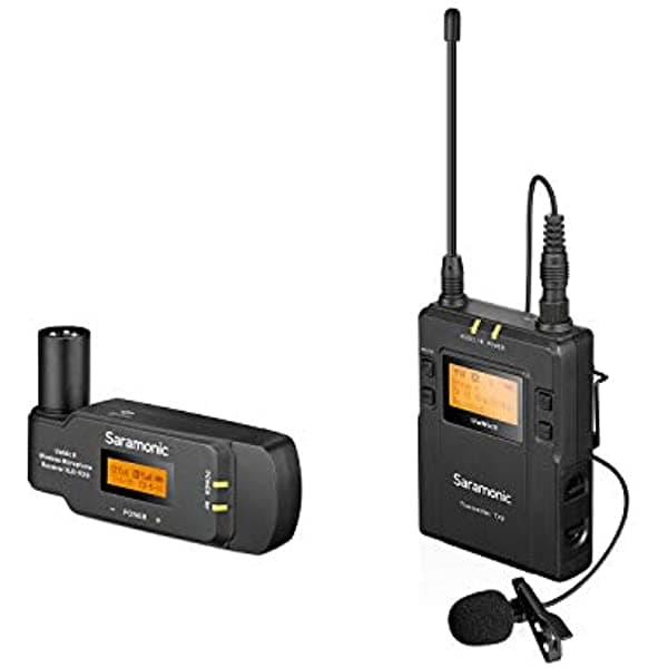 Saramonic UwMic9 Kit de micrófono Lavalier inalámbrico compacto XLR Plug-On con receptor y transmisor inalámbricos Tx9 para DSLR, video de campo, entrevistas y ENG