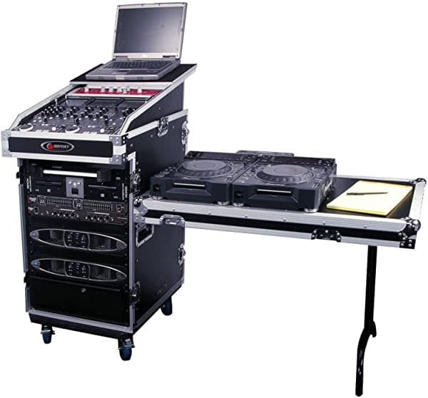 Odyssey FZGS1316WDLX Flight Zone Estuche ATA combo estilo deslizante con ruedas, tabla lateral, 13U slant top y 16U vertical