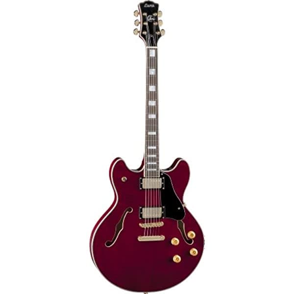 Luna Ath 501 Red Athena Semi-Hollow Guitarra Trans Cherry