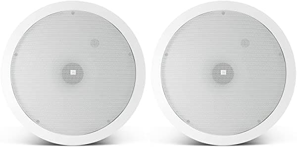 JBL Control 19CS Subwoofer de 8 pulgadas para techo, par en color blanco, sonido profesional