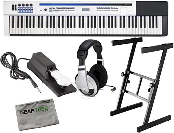Casio Px-5S Privia Pro Digital Stage Piano 88 Clave Hammer Action Stand Sostenga Pedal Y Auriculares PX-5S BUNDLE
