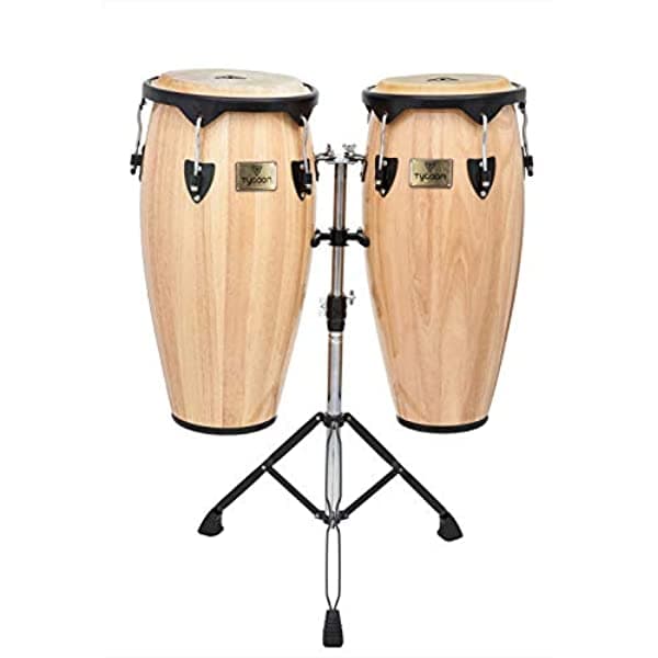 Tycoon Percusión 10 Pulgadas Y 11 Pulgadas Congas Natural Finise Doble Stand STC-1BN/D