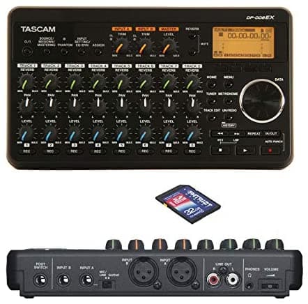 Tascam Dp-008Ex 8-Track Digital Grabador Una Tarjeta Patriot Sd De 32 Gb Y 1 Año Gratis Extended