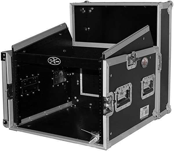 Prox Cases T-8Mrss - Estante De 8 Amplificadores Espaciales - 10U Inclinado Superior Dj Mezclador Combo Rack Road Gig Ready Flight Case