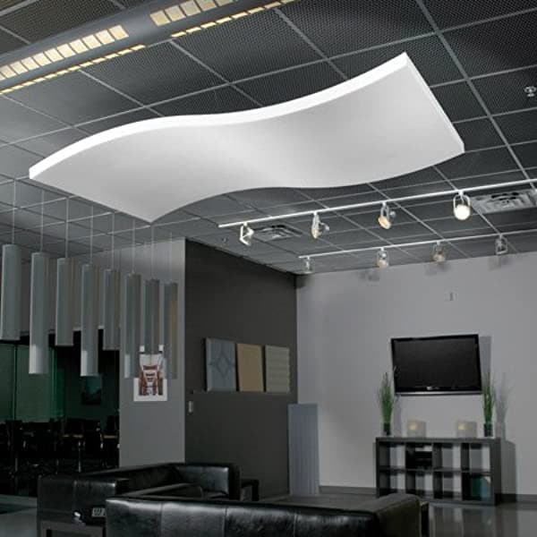 Inc | Pinta Acoustic Sonex Wwc-2 Whisper Wave Nubes 24 Pulgadas X 48 Pulgadas De Espuma Acústicaal Caja Blanca Natural De 4 Hojas