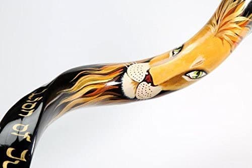 Extra Grande 40-42 Pintado Kudu Shofar Jerusalén León De Juda + Funda De Shofarot Israel