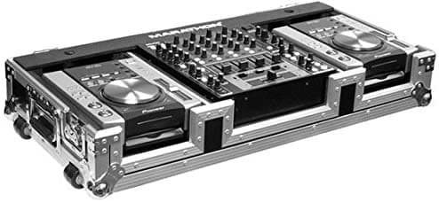 Marathon Case Tiene 2 X Reproductores De Cd De Formato Pequeño Gemini Pioneer Denon Players + Mezclador De 12 Pulgadas Pioneer Gemini Denon Allen Y Heath Xone American Audio Wheels MA-CDJ12W