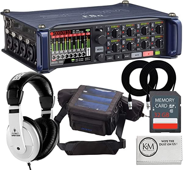 K&M Zoom F8N Campo Multi-Track Grabador + Deluxe Grabació Bundle
