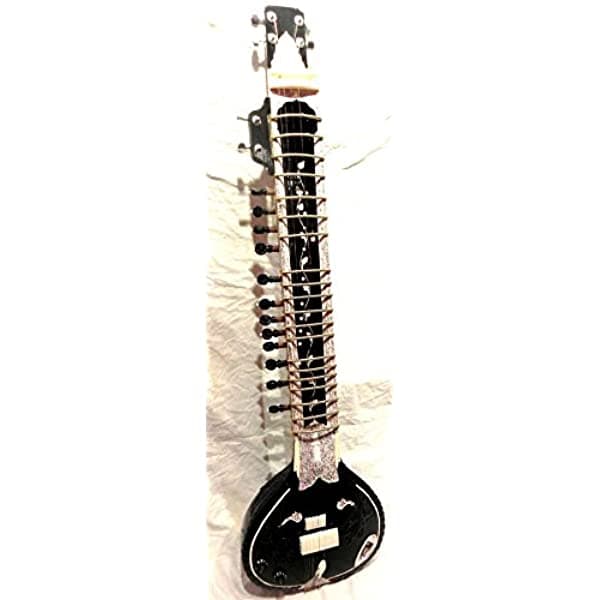 I/M Indian Handmade ~ Electric Sitar Shri Ravi Shankar Diseñador Tun Wood Free Cuerdas & Mizrab + Fondo