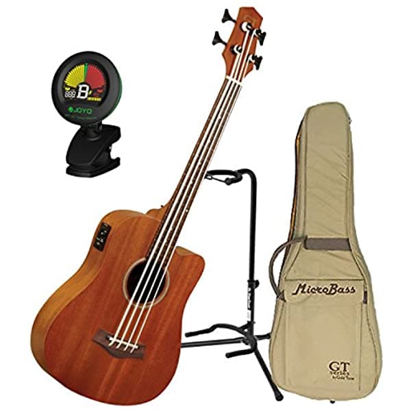 GoldTone MicroBass Fretless Bajo Acústico-Electrónico de Escala Corta con Funda MicroBass Fretless BUNDLE
