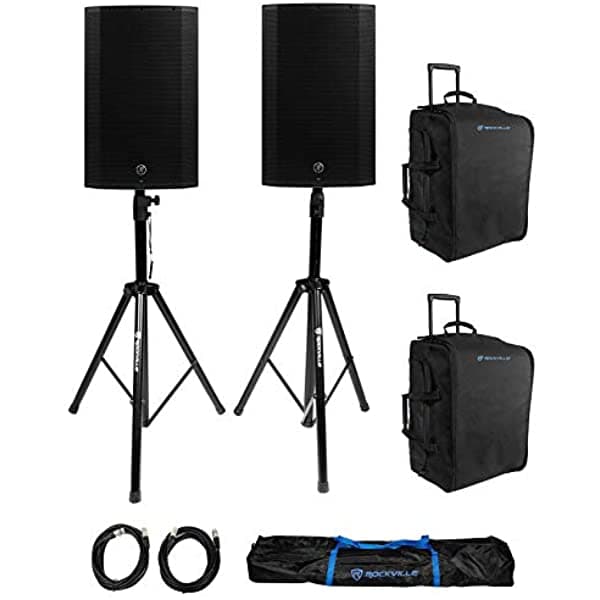 (2) Mackie Thump15A Thump-15A Altavoces Dj Pa De 15 Pulgadas Con Potencia De 1300 W + Bolsas + Soportes (2) Thump15A+(2) SB15+RVSS2-XLR