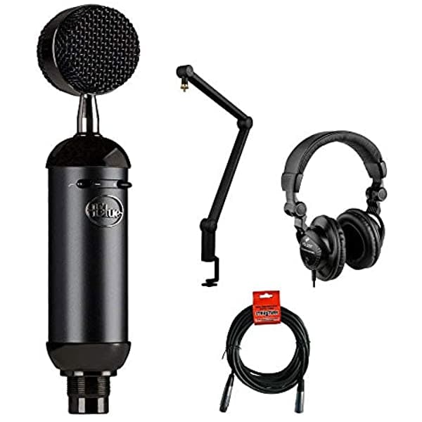 Blue Blackout Spark Sl Xlr Micrófono Condensador Con Brújula Azul Estilo Broma Brazo De Broma Monitor De Estudio Hpc-A30 Y Cable Xlr