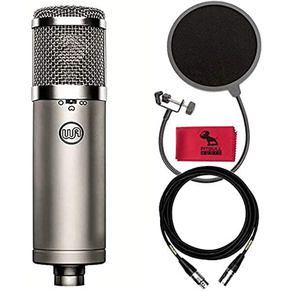 Warm Audio WA-47Jr FET Micrófono Condensador - Cable XLR Mogami de 15', Filtro Pop Pitbull Audio y Funda Antipolvo 4336300537