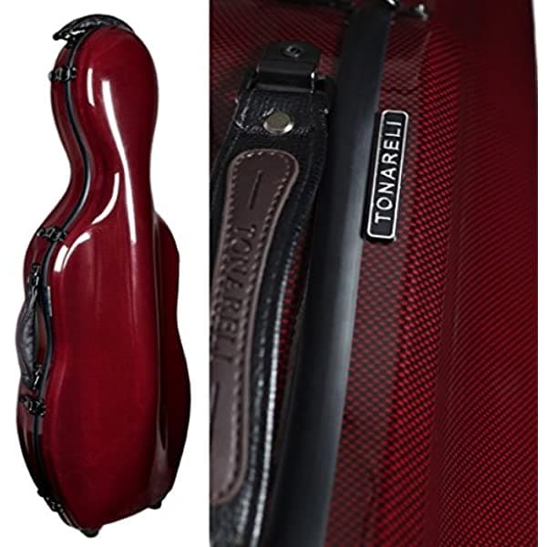 Tonareli Fibra De Vidrio De Fibra De Vidrio Con Forma De Violonchelo Edición Especial De Grafito Rojo Vaf1022 VAF1016