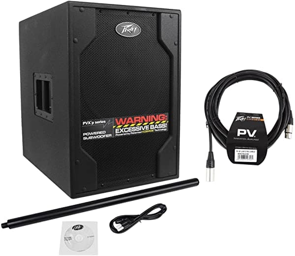 Paquete Peavey Pvxp Sub 15" 850 W Potenciados Dj/Pa Live Subwoofer Con Kosmos C Totalmente Ajustable Para Mayor Impacto De Graves Y Aire Forzado Refrigeración + Peavey Pv 20' Xlr Hembra A Macho Bajo Z Micrófono Cable PVXPSUB+PV 20 FOOT LOW Z MIC CABLE