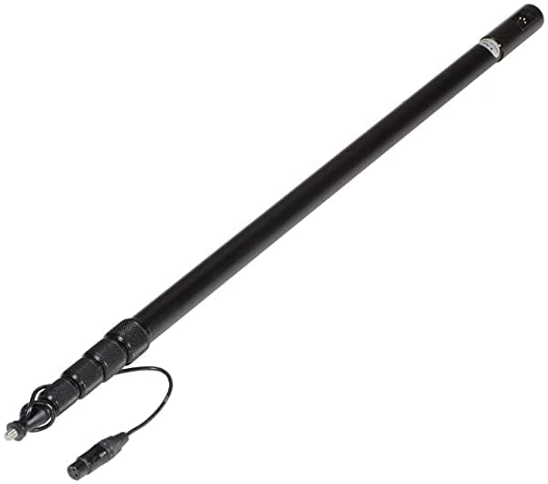 K-Tek Ke-144Ccr 3'.3-12 'Avalon Serie Boompole De Aluminio Cordón En Espiral Interno Nuetrik Femenina Xlr En La Coleta Superior Y La Salida Lateral De La Xlr Macho