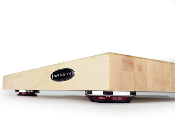 IsoAcoustics Delos Turntable Isolation Butcher Block Series: 1815M1 (18" de ancho x 15" de profundidad x 1.75" de altura) de Arce DELOS 1815M1