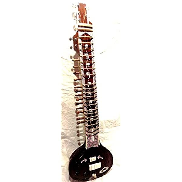 I/M Indian Handmade ~ Electric Sitar Shri Ravi Shankar Diseñador Tun Wood Free Cuerdas & Mizrab + Fondo