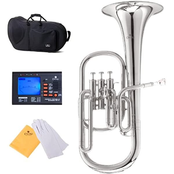 Cecilio 2Series Ah-280N Eb Alto Horn Válvulas De Acero Inoxidable Níquel AH-280N+92D