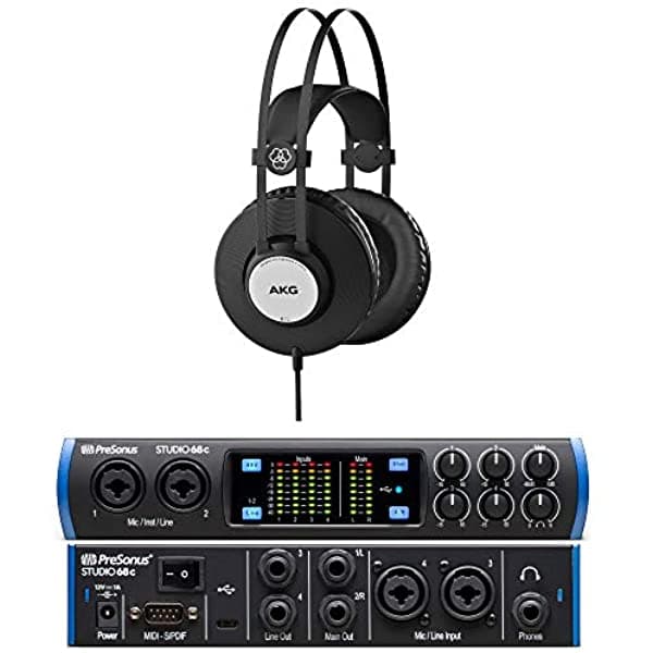 Presonus Studio 68C Versátil Usb-C Audio Placa Bundle Heaphone