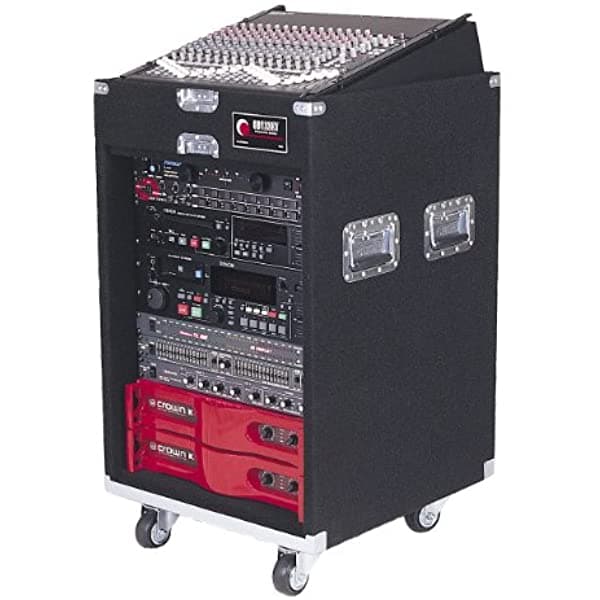 Odyssey CXP1114W Pro Combo - Estantería con accesorios empotrados y ruedas, parte superior de 11U, parte inferior de 14U