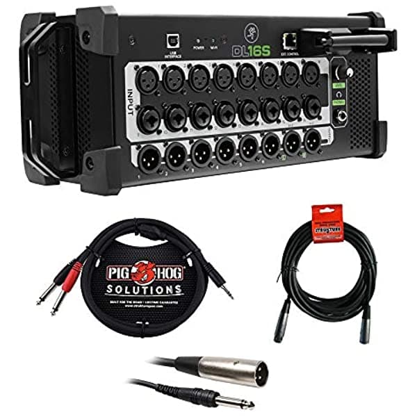 Mackie DL16S 16 canales mixer digital inalámbrico para sonido en vivo, Wi-Fi incorporado, más 2 cables XLR-XLR, XLR-TRS y estéreo
