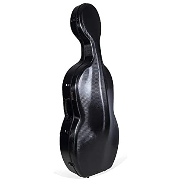 Crossrock 4 cuerdas 4/4 estuche para violonchelo de fibra de carbono, ruedas compuestas, correas de mochila y resistencia de 660 lb, negro CRF4000CEFBK