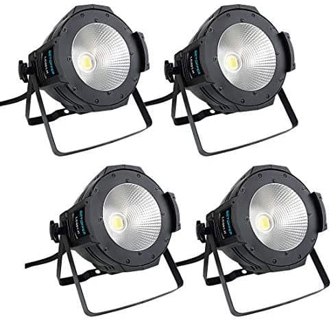 Betopper Luces De Escenario Cob De 100 W Luz Profesional Para Dj Iluminación De Fiesta Color Blanco Roto Led Dmx-512 Luz De Lavado Para Eventos De Iglesia Eventos En Vivo Escenarios Etc. (Paquete De 4) BTCOB