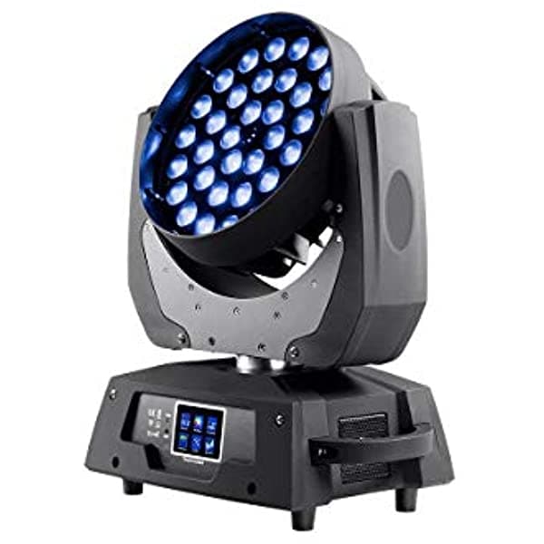 Monoprice Stage Right Stage Wash 10 W X 36 Led Rgbw 4 En 1 Cabeza Móvil Con Zoom Modos De Control Dmx / Menú De Pantalla Táctil / 16 Canales. (612812) Color Negro