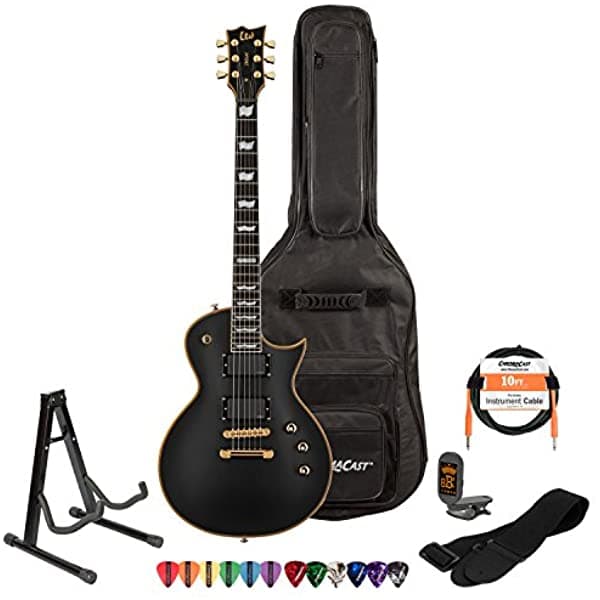 Esp Ltd Ec-1000Vb Guitarra Eléctrica Kit Incluye Stand De Correa De Cable De 10 Pies Afinador Chromacast Pick Sampler Y Funda JB-EC-1000VB-KIT-1
