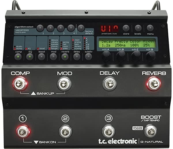 Tc Electronic G-Natural Sistema Basado En El Piso Sistema Específicamente Guitarra Acústica Micrófono Preamp Y Voces Efectos