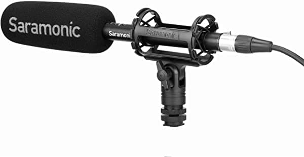 Saramonic SoundBird V1 - Micrófono Shotgun Supercardioide Profesional con Filtro Pasa Altos, Almohadilla de 10 dB, Montaje Antivibración, Espuma Antiviento y Cable de Salida XLR Corto