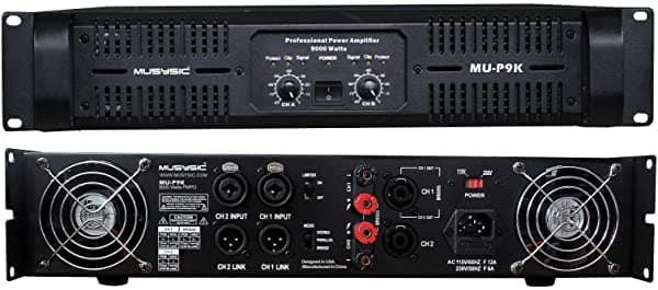 Musysic Amplificador De Potencia Profesional De 2 Canales 9000 Vatios Dj Pa De Salida De Señal Mu-P9K