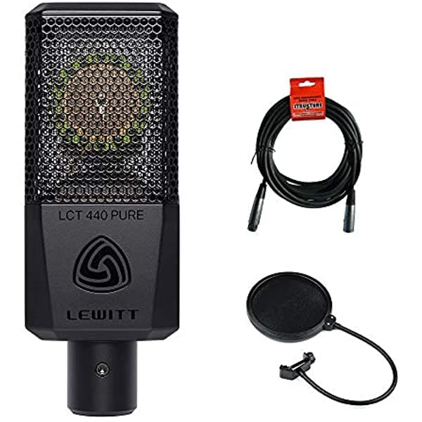Lewitt LCT-440 Pure Micrófono Condensador de Patrón Único con Cable XLR y Filtro Pop