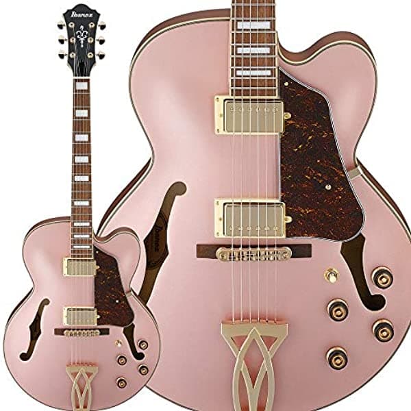 Ibanez Af75G Cuerpo Hueco Guitarra Eléctrica Rose Gold Metallic Flat
