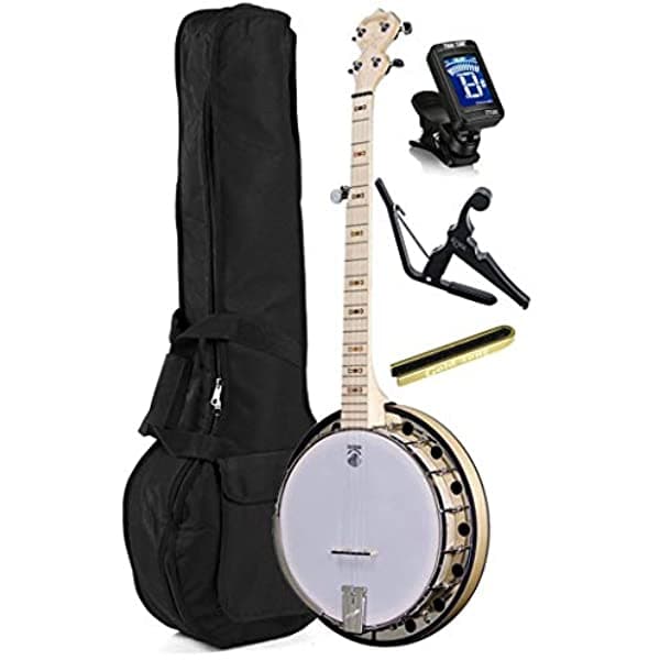 Deering Goodtime 2 5-Cuerdas Resonador Banjo Acolchado Fondo Capo Mute Y Afinador
