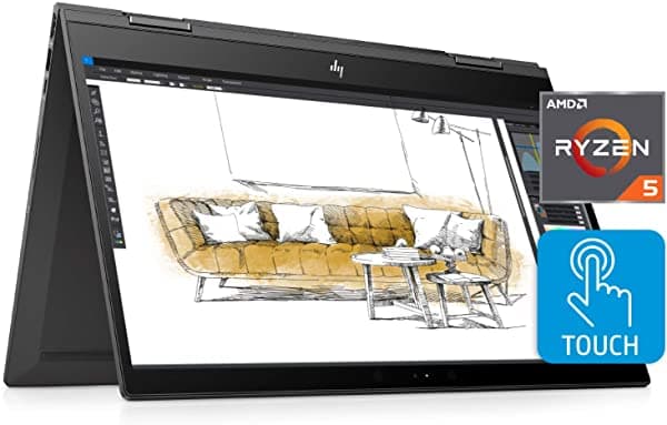 HP Envy x360 Convertible 15" FHD Notebook con Pantalla Tactil AMD Ryzen 5 2500U 8 GB SDRAM 512 GB SSD Windows 10 Home (15-cp0020nr Dark Ash Silver)