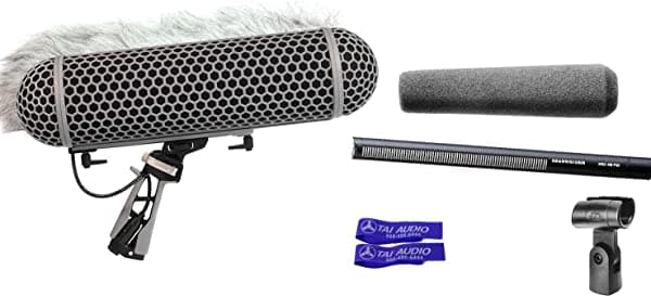 TAI Audio Sennheiser Mkh416 P48 Shotgun - Micrófono Bundle Con Cable Rode Blimp & 2 Correas