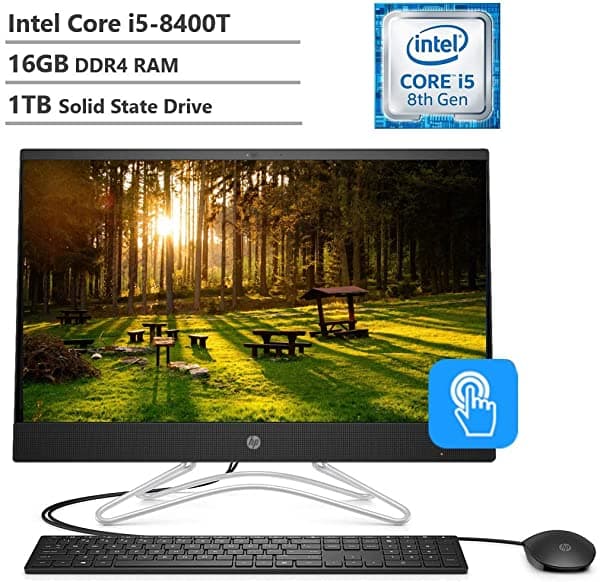 Hp Touchscreen 23.8" Fhd All-In-One Aio Desktop Intel Core I5-8400 Processor 16Gb Ddr4 Ram 1Tb Solid State Drive Wireless-Ac Optical Drive 2 Year Of Hp Care Pack Windows 10 F1037