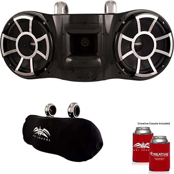 Wet Sounds Parlantes REV 410 Abrazadera Fija de Torre Con Wet Sounds Suitz Fundas Para Parlante Color Negro