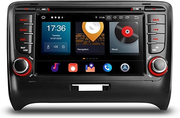 Xtrons Android 10.0 Double Din Estéreo para auto Radio DVD Player Octa Core 4G RAM 64G ROM GPS Navigation 7 pulgadas pantalla táctil Head Unit soporta Car Auto Play WiFi OBD2 DVR TPMS cámara de retroceso para Audi TT MK2 PBX70ATT