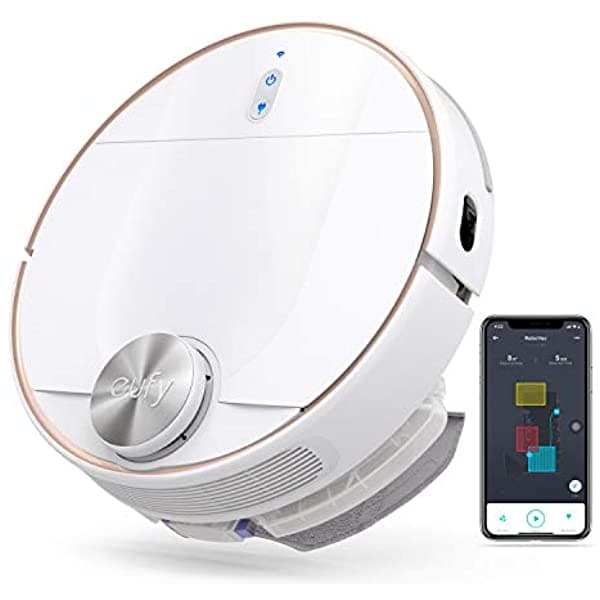 Eufy By Anker Robovac L70 Hybrid Robot Vacuum Ipath Laser Navigation Aspiradora Y Mopa 2 En 1 Wi-Fi Mapeo En Tiempo Real Succión Fuerte 2200Pa Silencioso Para Suelos De Madera Dura A Alfombras De Pelo Medio AK-T2190121