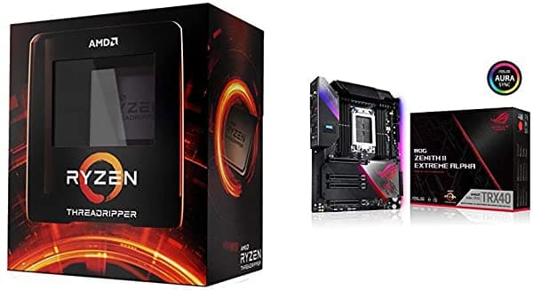 Amd Ryzen Threadripper 3990X 64-Core 128-Thread Desbloqueado Procesador De Escritorio Sin Enfriador Y Zenith Ii Extreme Trx40 Gaming Amd 3ª Generación Ryzen Threadripper Strx4 Eatx Placa Base