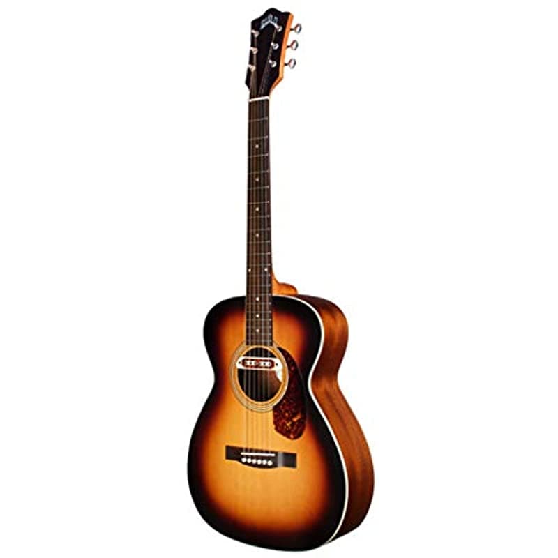 Guild Guitarras M-240E Troubadour - Guitarra Acústica Vintage Sunburst Concierto tapa maciza fondo arqueado Colección Westerly 383-1404-937
