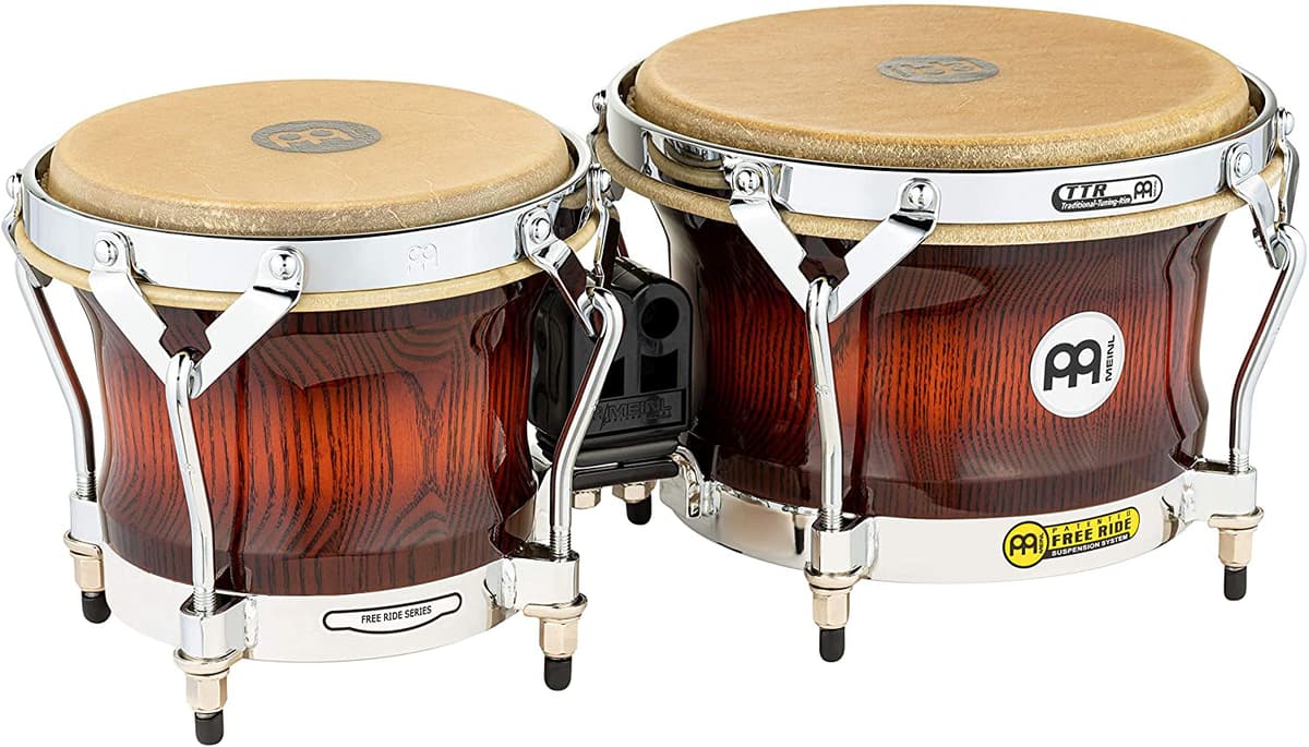 Meinl Percussion WB500AMB Free Ride Series Woodcraft Bongos Antique Mahogany Burst