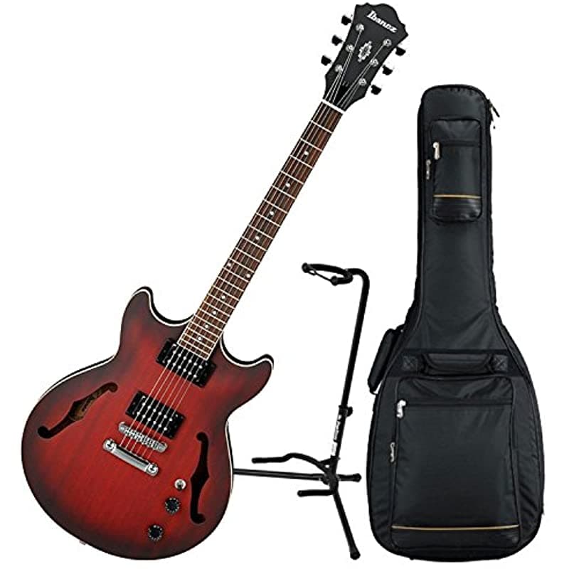 Ibanez Am53 Semi-Hollow Guitarra Eléctrica Sunset Red Flat Funded Fondo Y